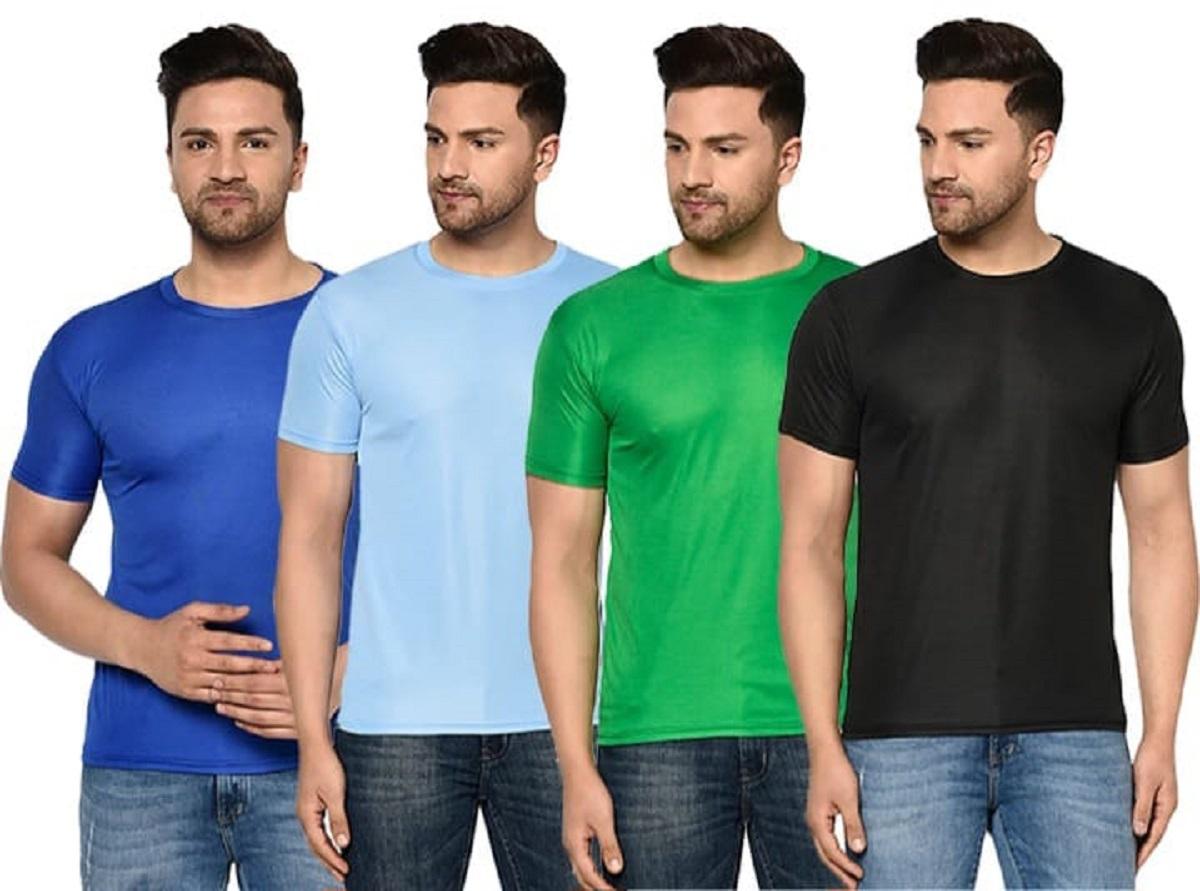 Men's Pack Of-4 Half Sleeves Round Neck T-shirt With Wayfarer Sunglass Combo