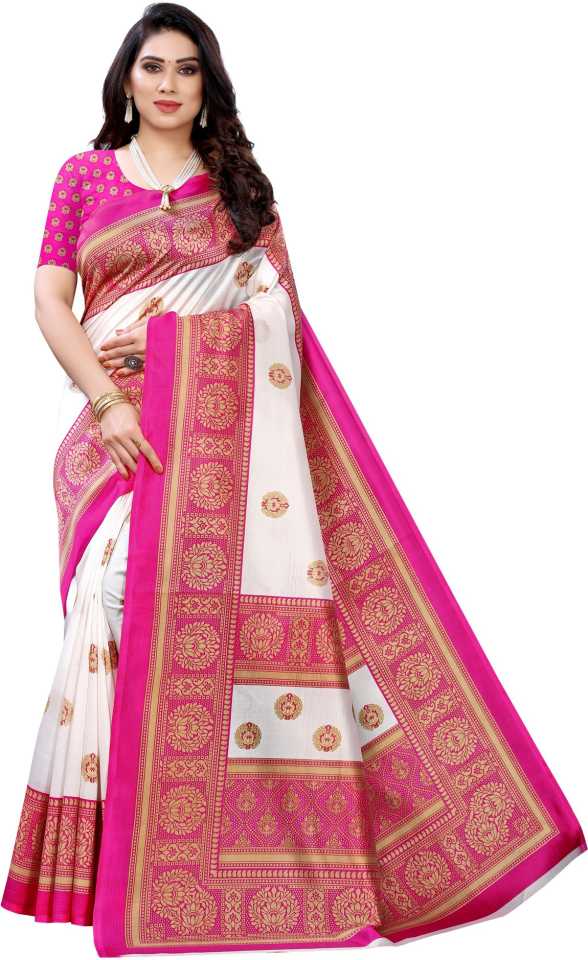A Pretty Printed Mysore Silk Saree(Buy 1 Get 1)